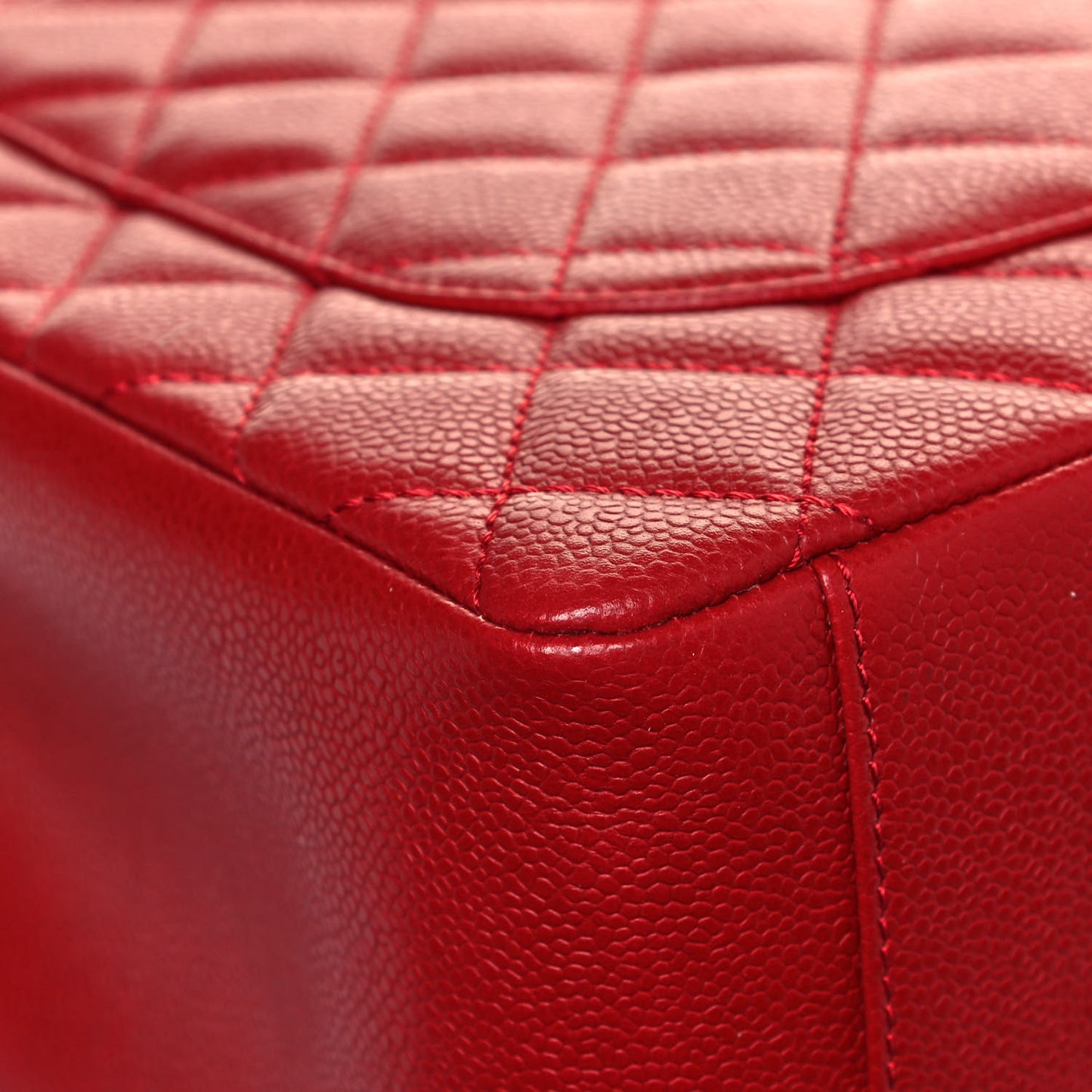 Caviar Quilted Grand Shopping Tote GST Red