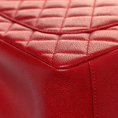 Chanel Caviar Quilted Grand Shopping Tote GST Red 11 of 13