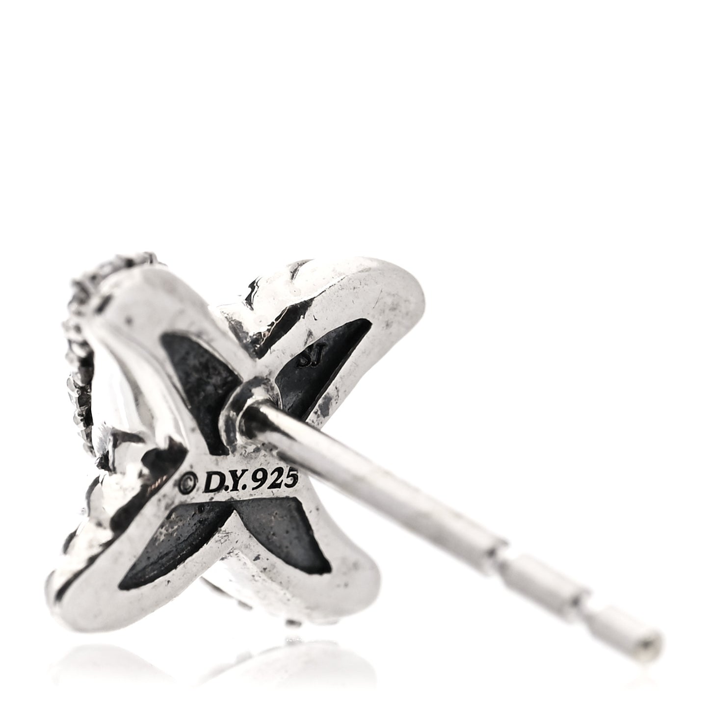 Sterling Silver Diamond 8mm X Earrings