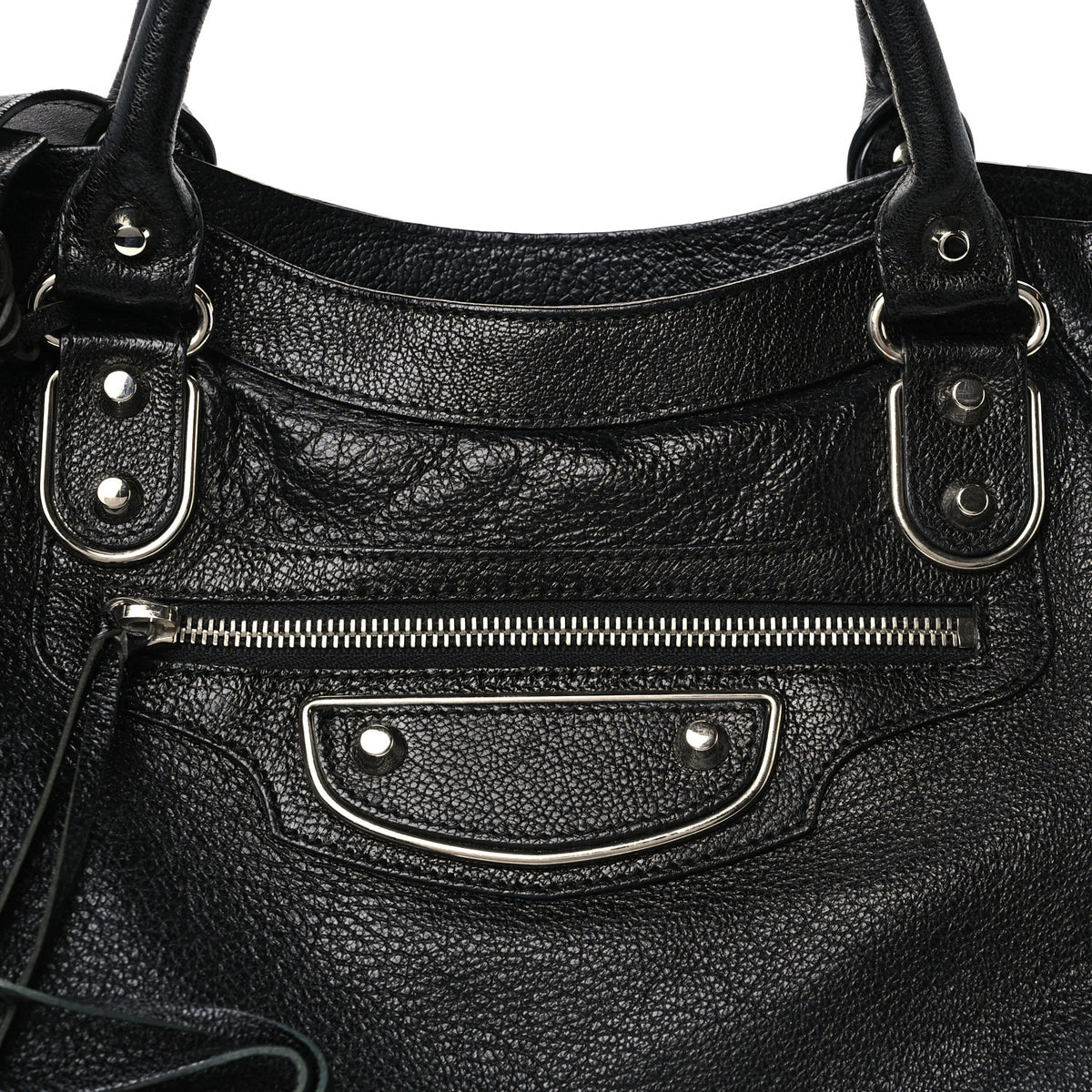 Balenciaga Chevre Silver Metallic Edge Hardware Velo Black 8 of 10