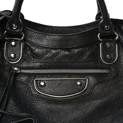 Balenciaga Chevre Silver Metallic Edge Hardware Velo Black 8 of 10