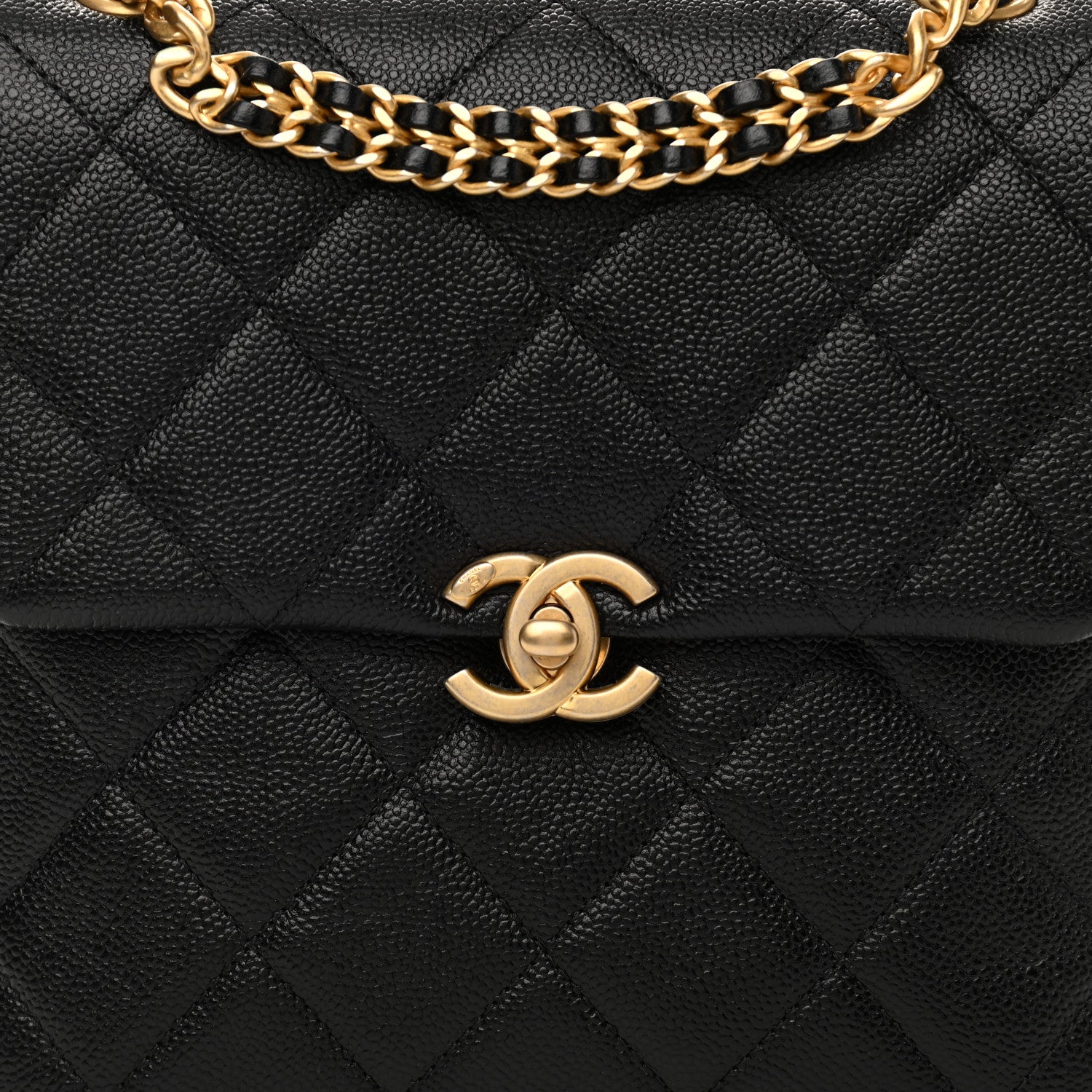 Chanel Shiny Caviar Quilted Chain Melody Backpack Black 8 of 11