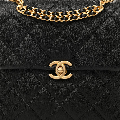 Chanel Shiny Caviar Quilted Chain Melody Backpack Black 8 of 11