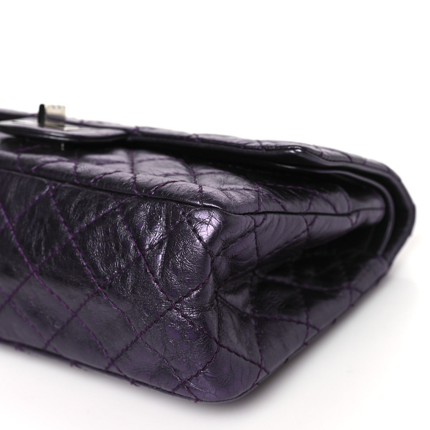 Chanel Metallic Aged Calfskin Quilted 2.55 Reissue 225 Flap Purple 10 of 10