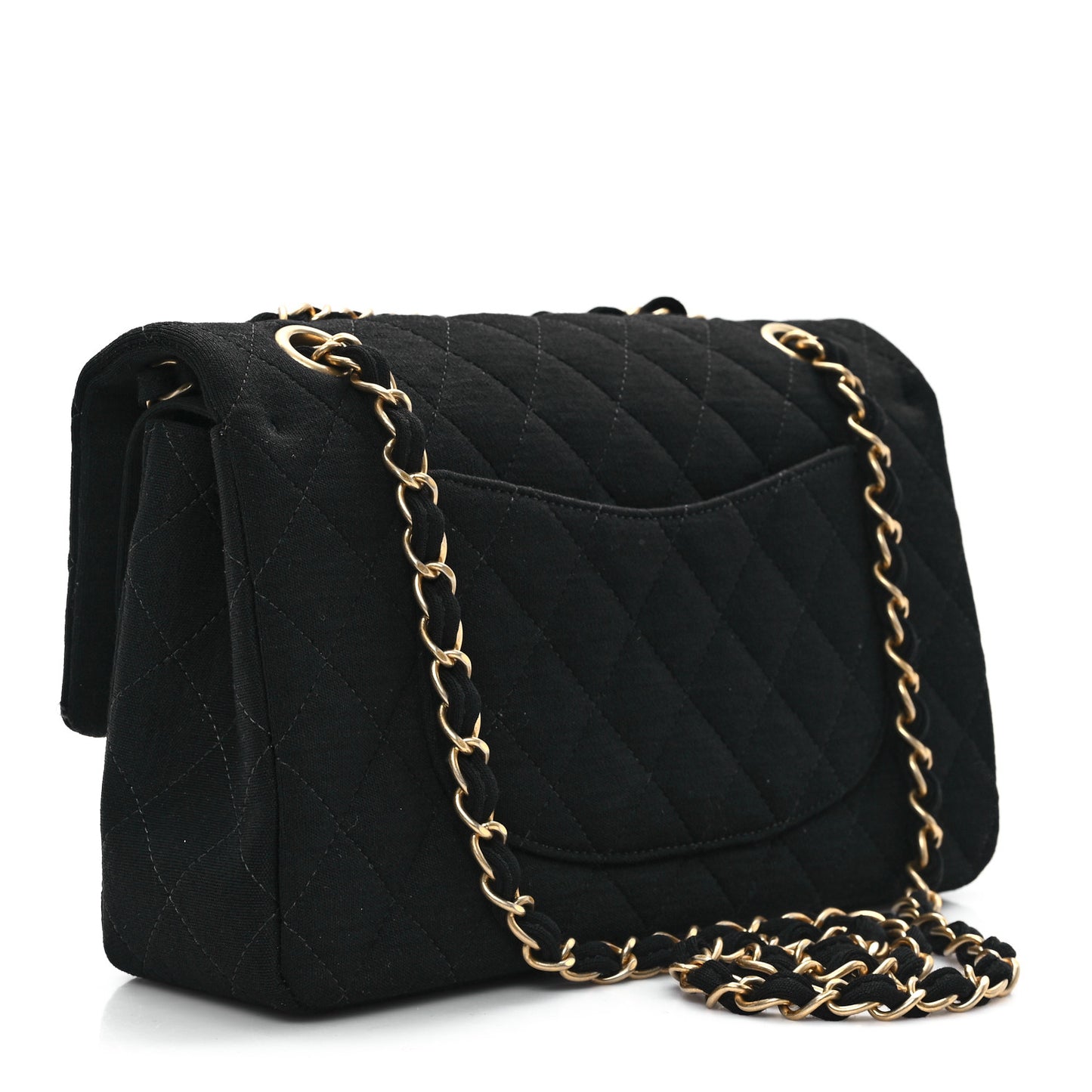 Jersey Quilted Medium Double Flap Black