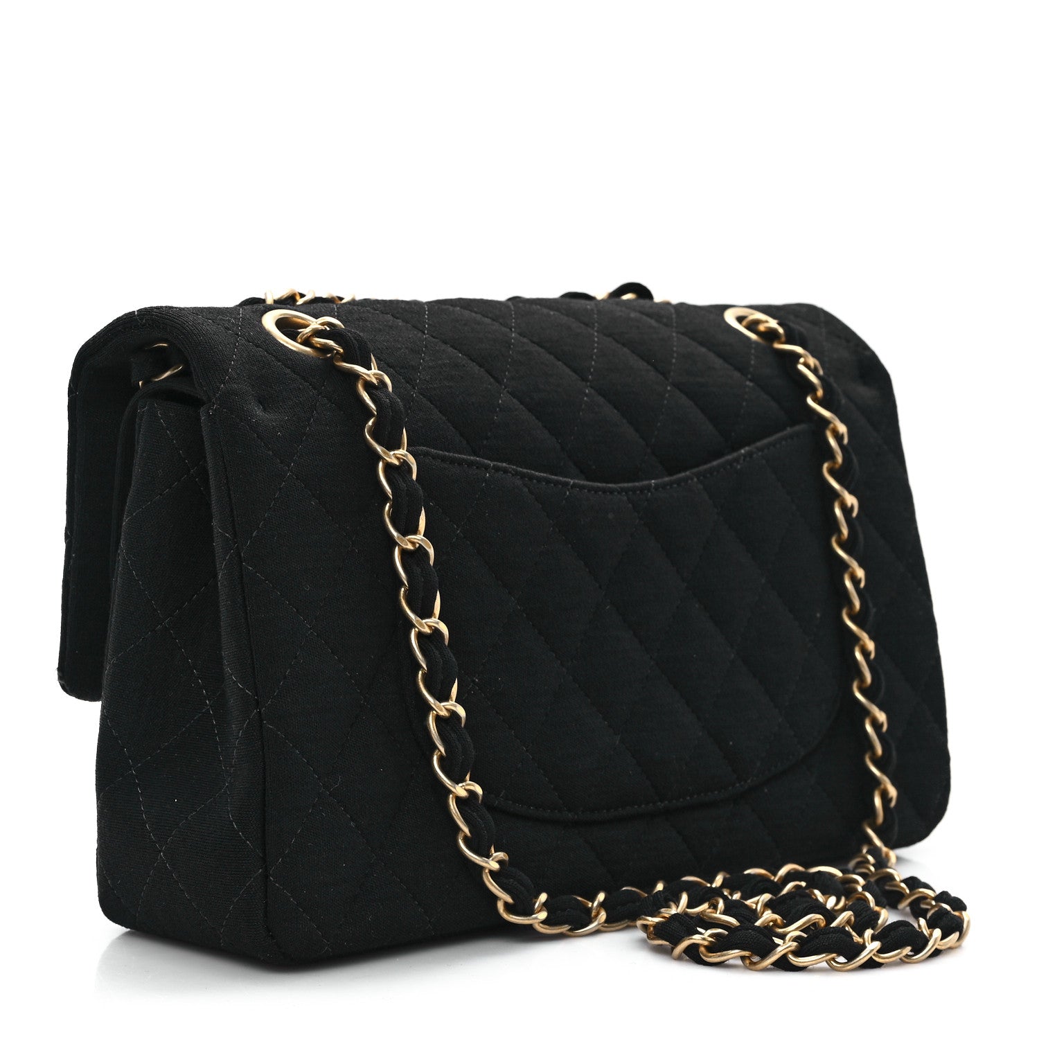 Chanel Jersey Quilted Medium Double Flap Black 3 of 10