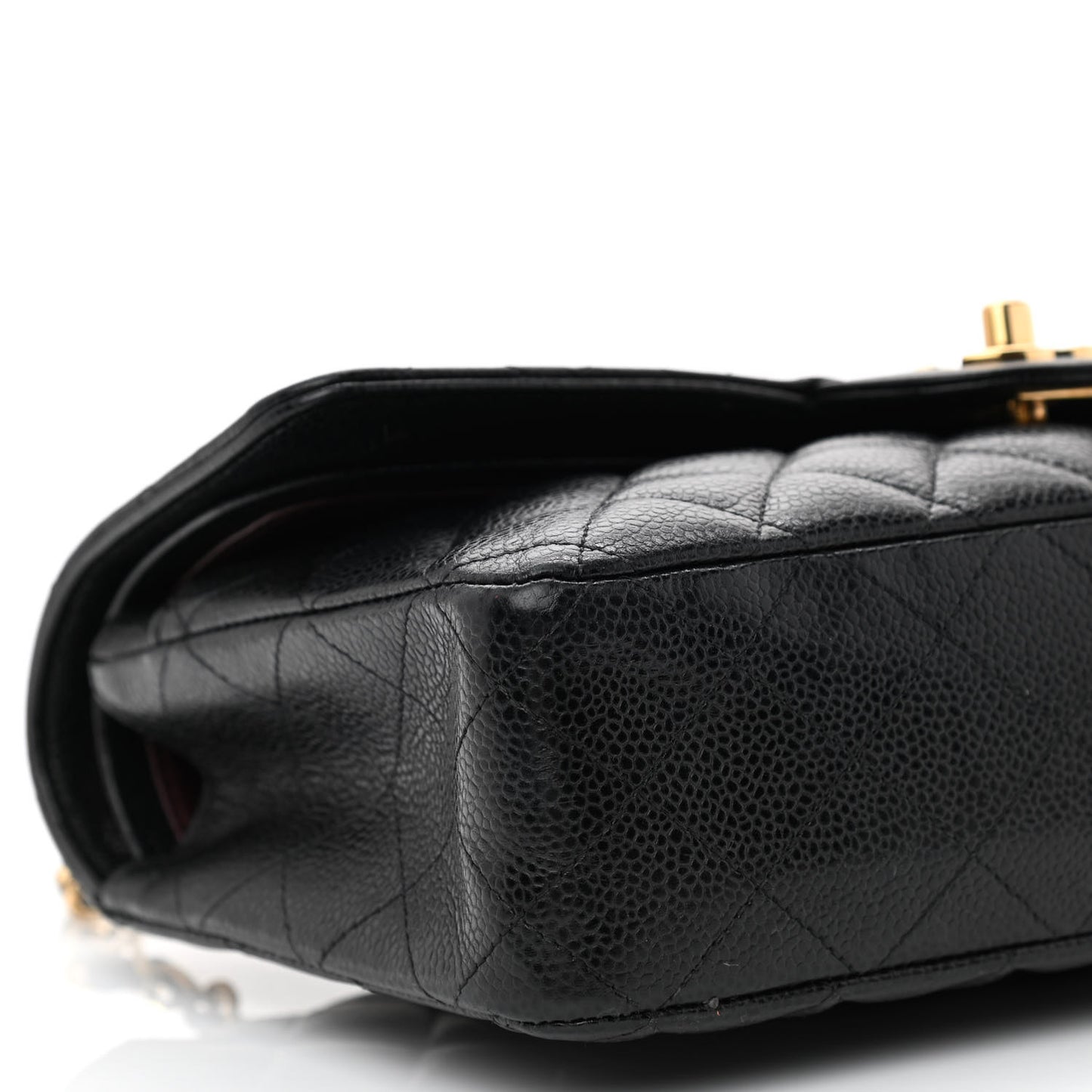 Caviar Quilted Medium Double Flap Black