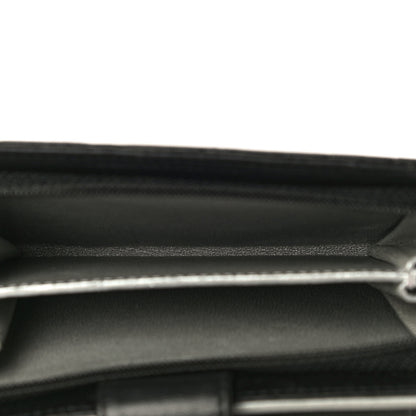 Chanel Lambskin Camellia Embossed Zipped Pocket Wallet Black 17 of 20