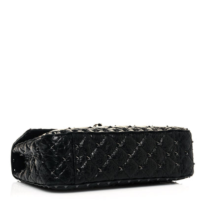 Valentino Garavani Craquele Nappa Medium Rockstud Spike Shoulder Bag Black 4 of 11