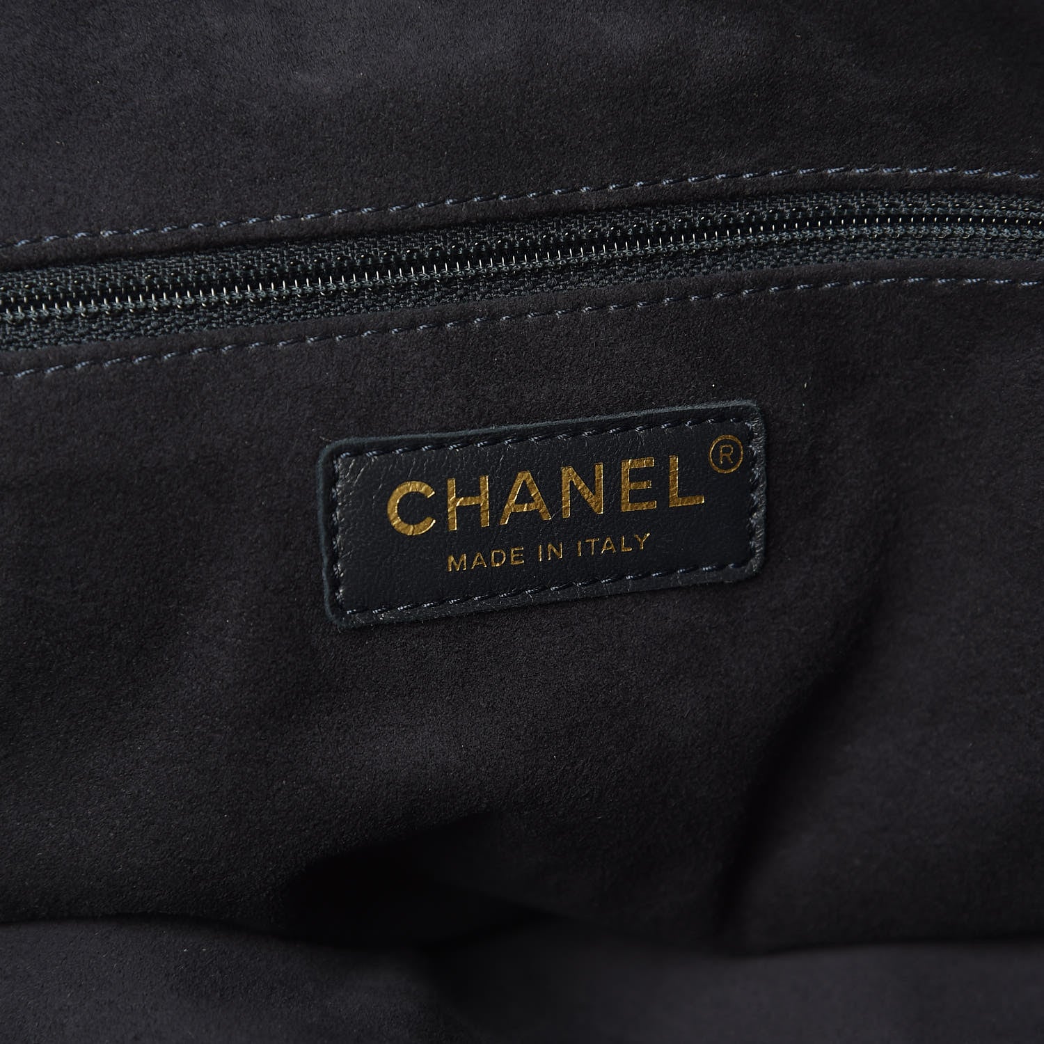 Chanel Calfskin Stitched Large Drawstring CC Bag Blue 7 of 15