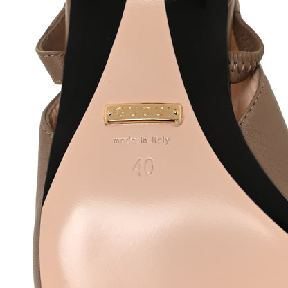 Gucci Nappa Lumiere Horsebit Chain Slingback Pumps 40 Mud 6 of 8