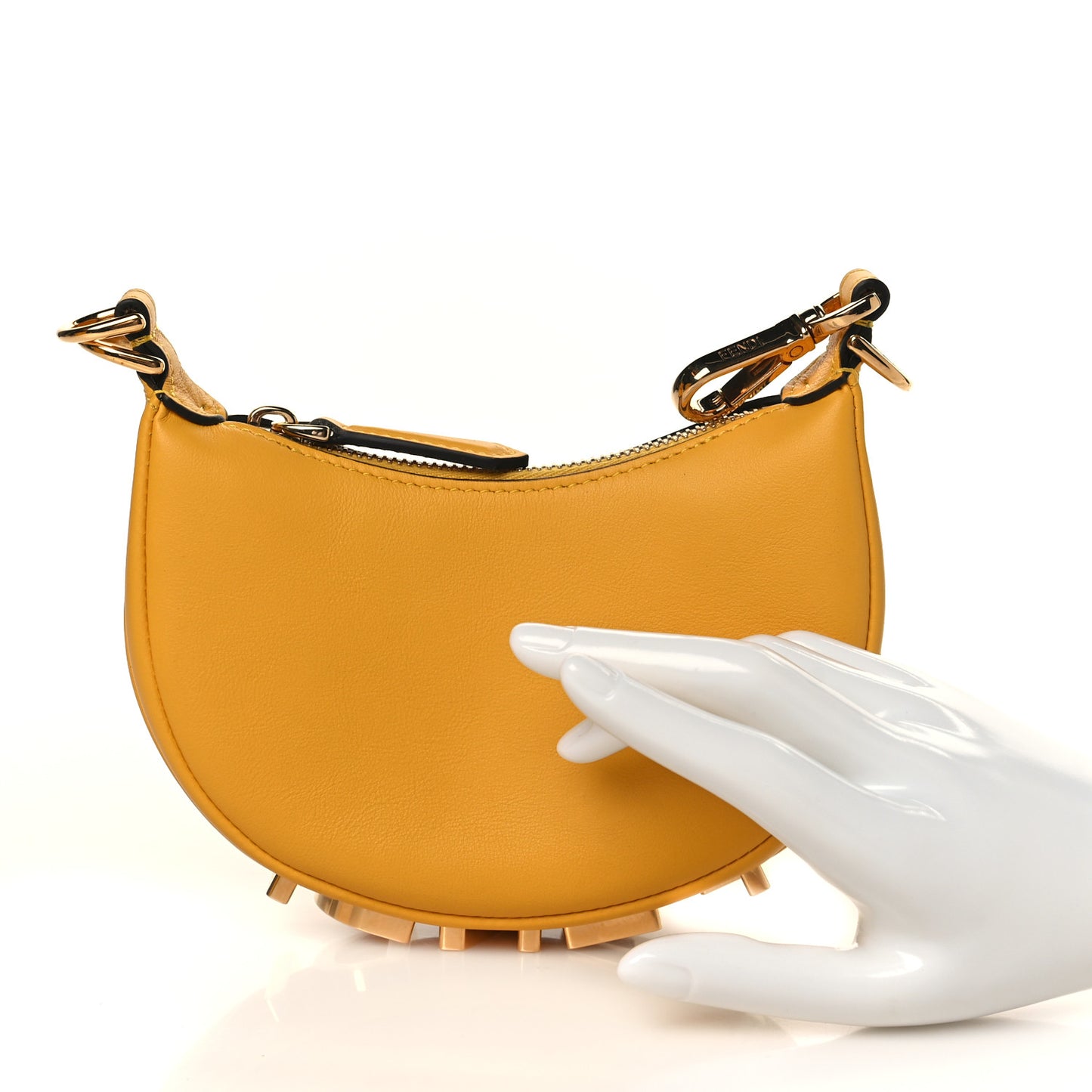 Vitello Grace New Matte Nano Fendigraphy Hobo Charm Mimosa