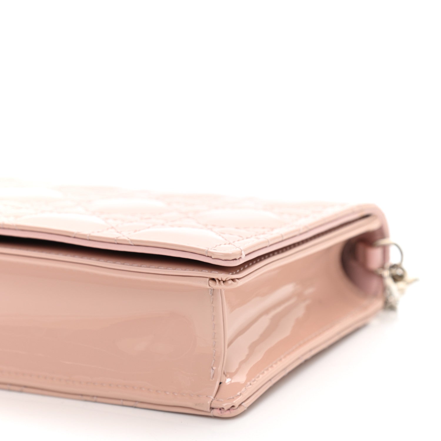 Christian Dior Patent Cannage Lady Dior Convertible Clutch Rose Des Vents 11 of 12