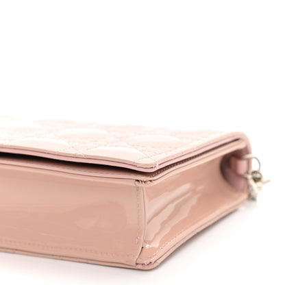 Christian Dior Patent Cannage Lady Dior Convertible Clutch Rose Des Vents 11 of 12