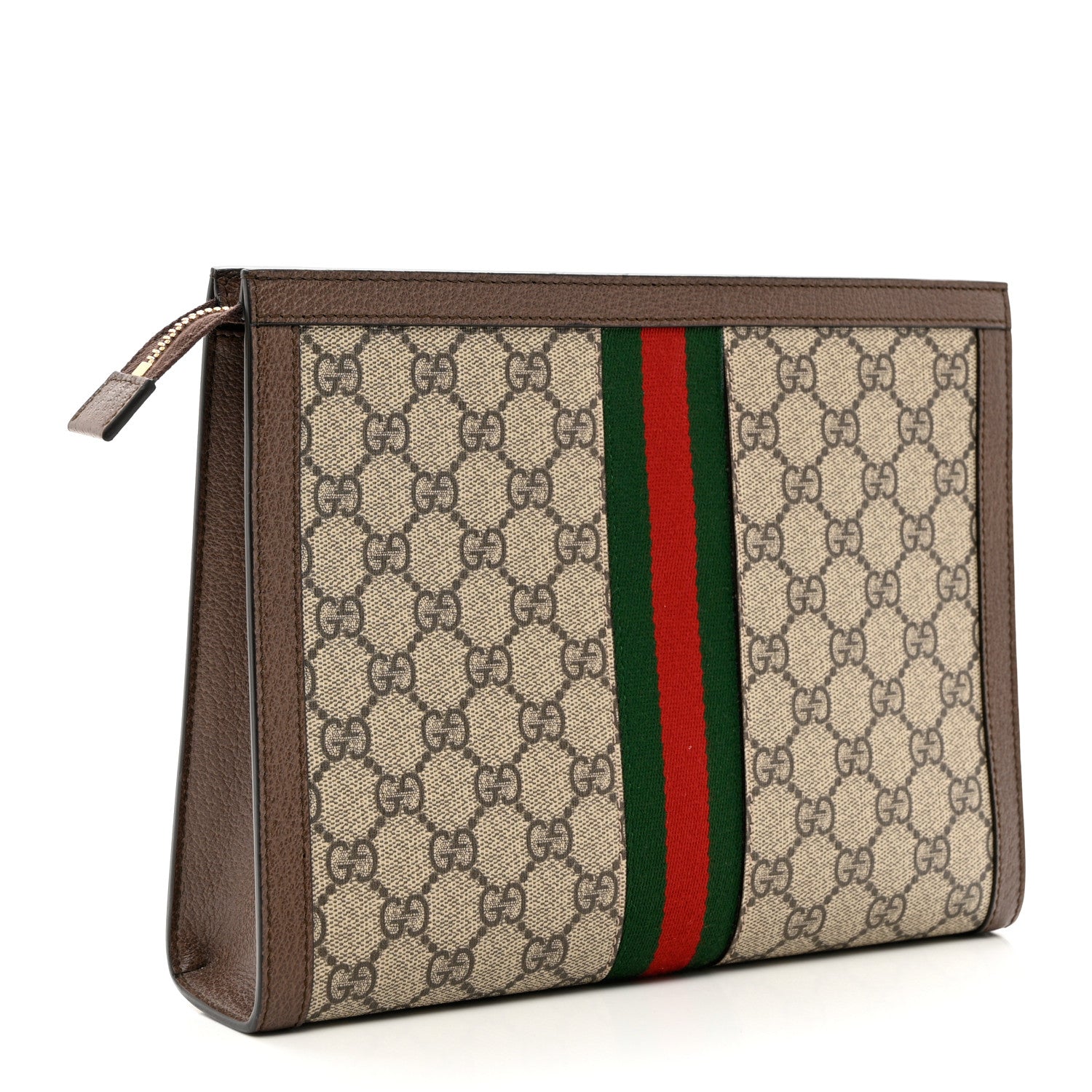 Gucci GG Supreme Monogram Web Ophidia Pouch Brown 4 of 8