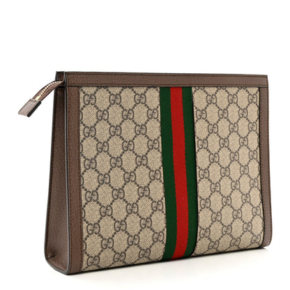 Gucci GG Supreme Monogram Web Ophidia Pouch Brown 4 of 8