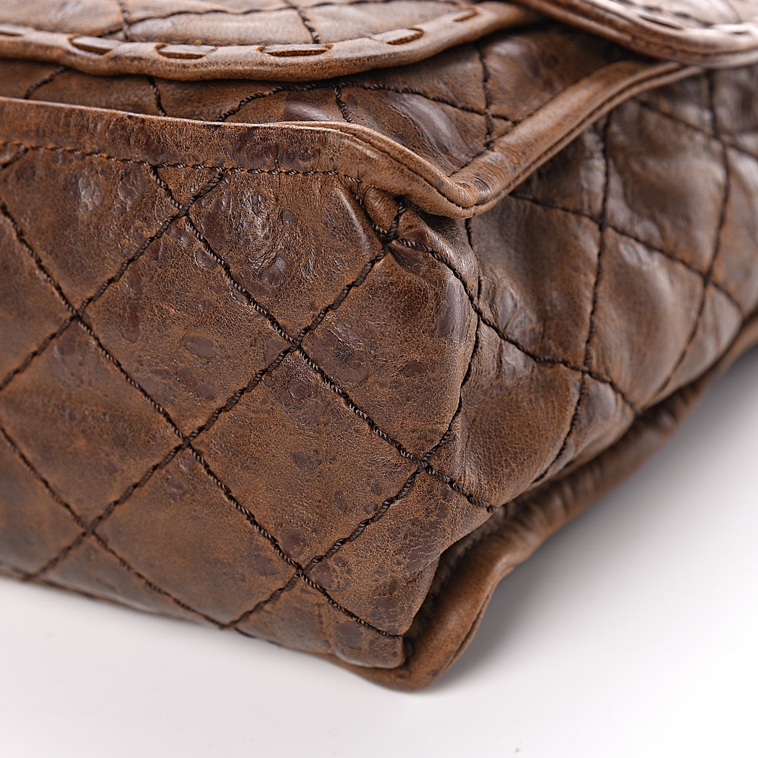 Chanel Aged Crumpled Calfskin Small Vintage Flap Brown 11 of 12