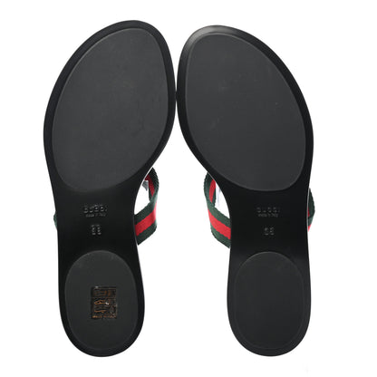 Gucci Nylon Guccissima Web Womens Thong Sandals 38 Green Red Black 5 of 7