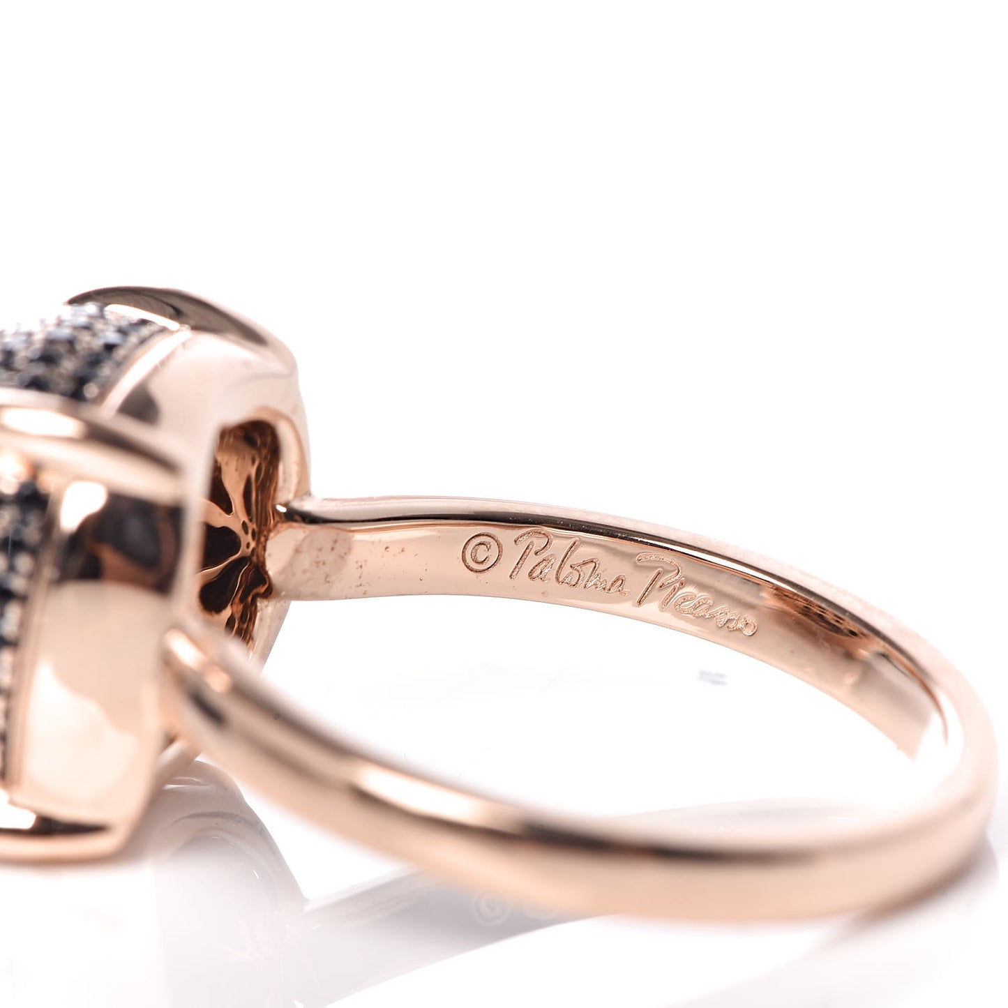18K Rose Gold Black Spinel 12mm Paloma Picasso Sugar Stacks Ring 54 7
