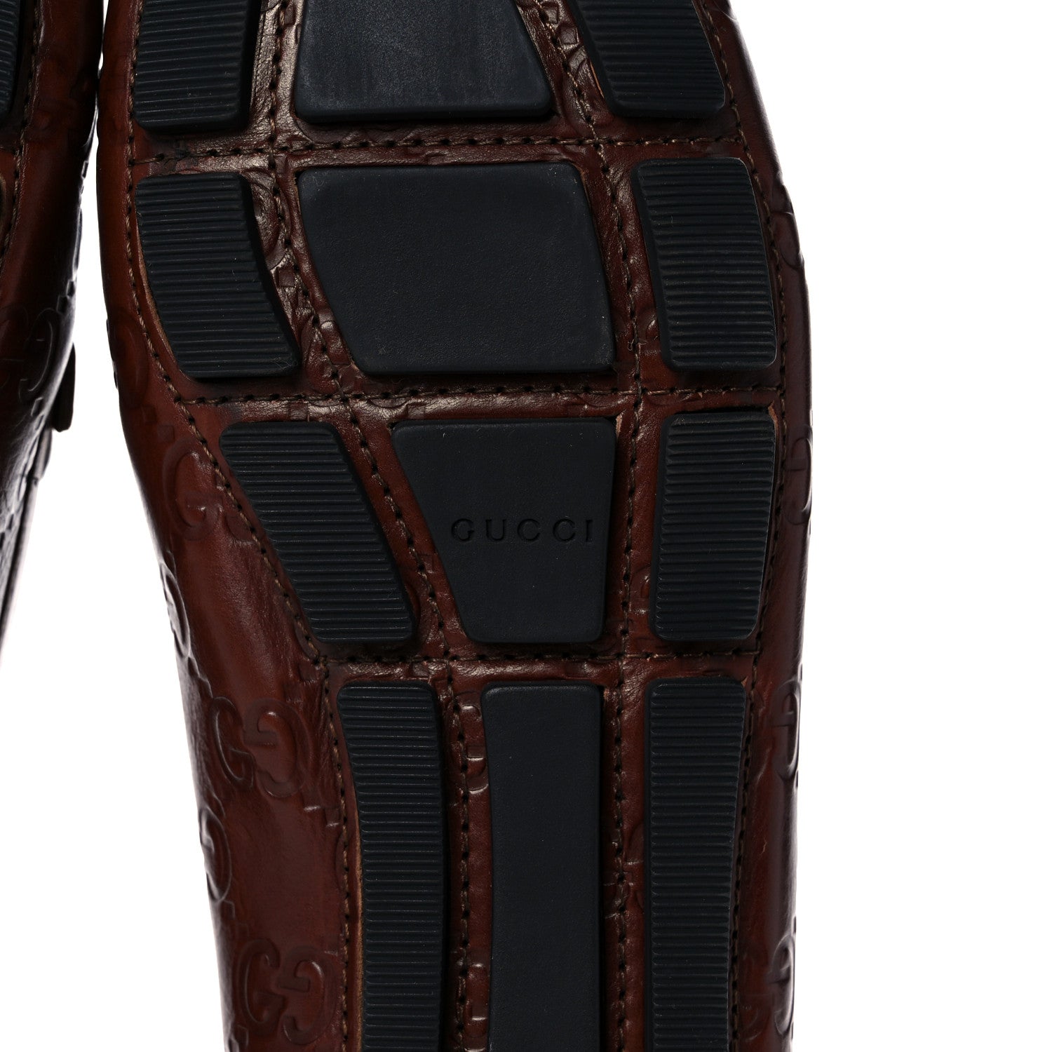 Gucci Calfskin Monogram Horsebit Guccissima Loafers 38.5 Brown 6 of 11