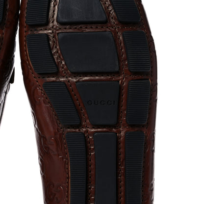 Gucci Calfskin Monogram Horsebit Guccissima Loafers 38.5 Brown 6 of 11