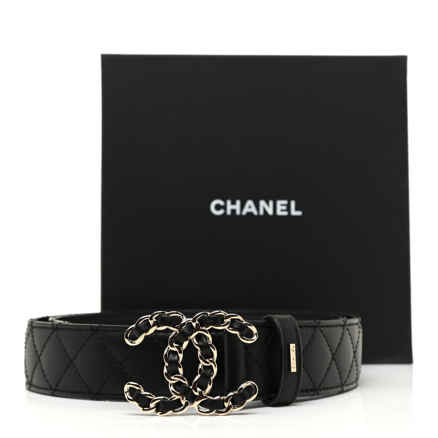 Chanel Lambskin Quilted CC Chain Belt 80 32 Black 9 of 9