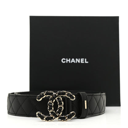 Chanel Lambskin Quilted CC Chain Belt 80 32 Black 9 of 9