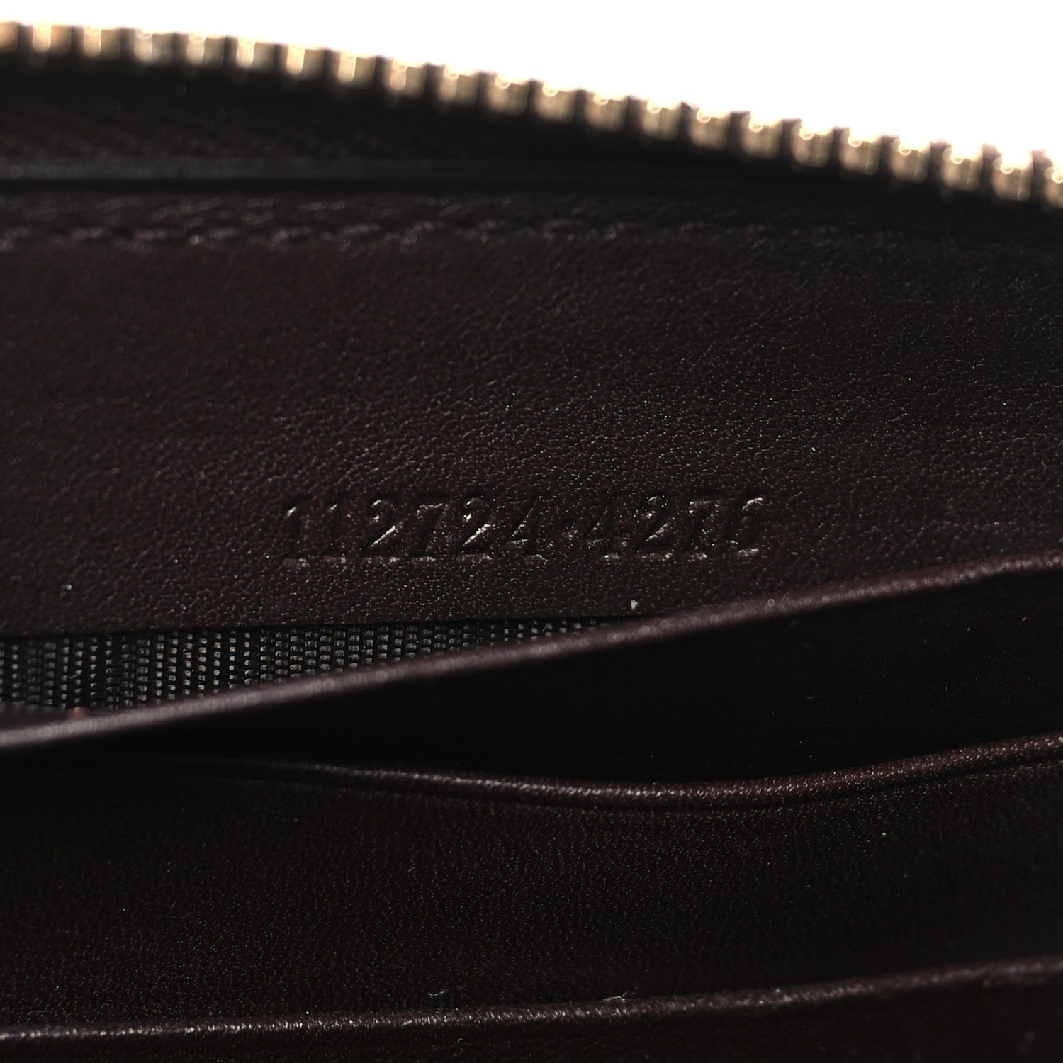 Gucci Guccissima Margaux Calfskin Metal Bar Zip Around Wallet Chocolate 7 of 10
