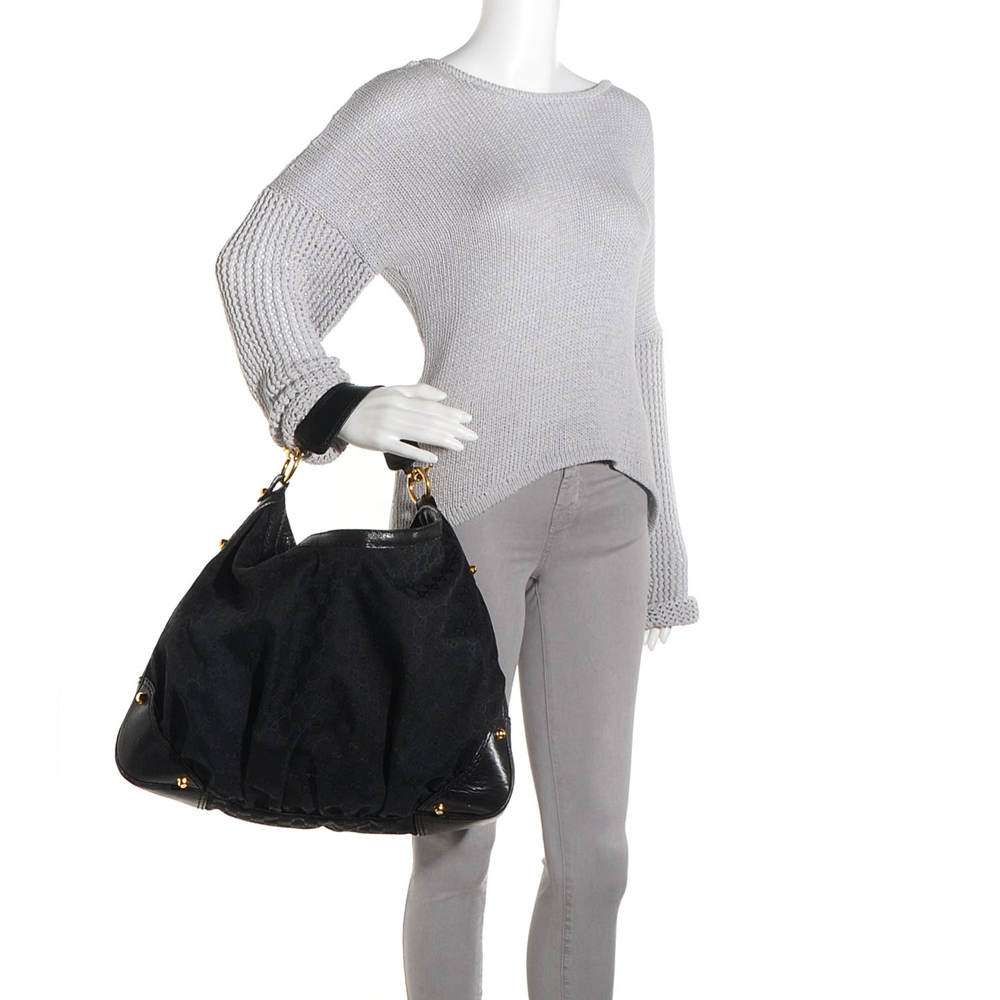 Monogram Large Jockey Hobo Black