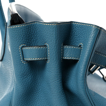 Hermes Taurillon Clemence Birkin 35 Blue Jean 15 of 47