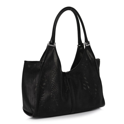 Gucci Perforated Calfskin Jackie O Hobo Black 4 of 14