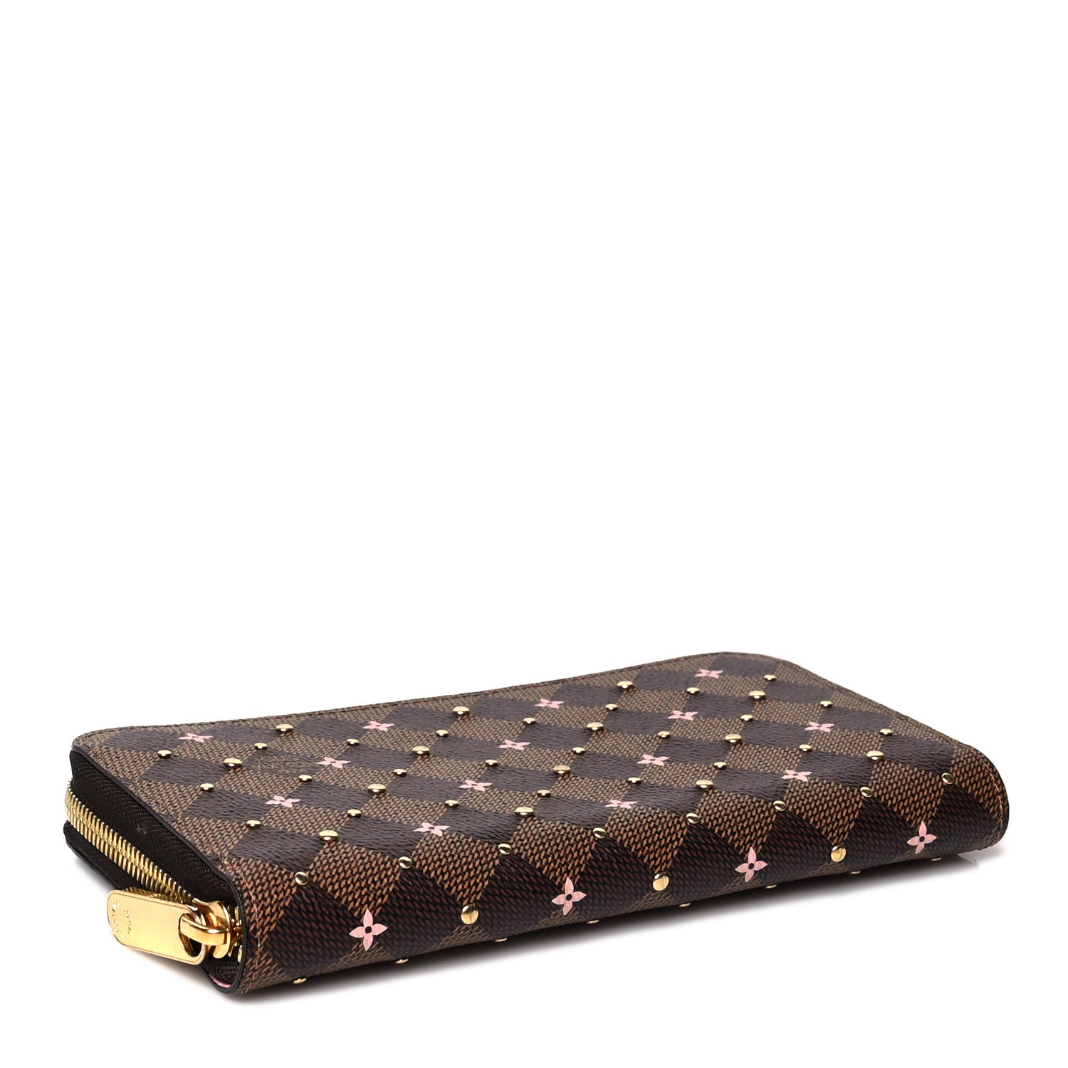 Louis Vuitton Damier Ebene Studded Zippy Wallet Rose Ballerine 4 of 7