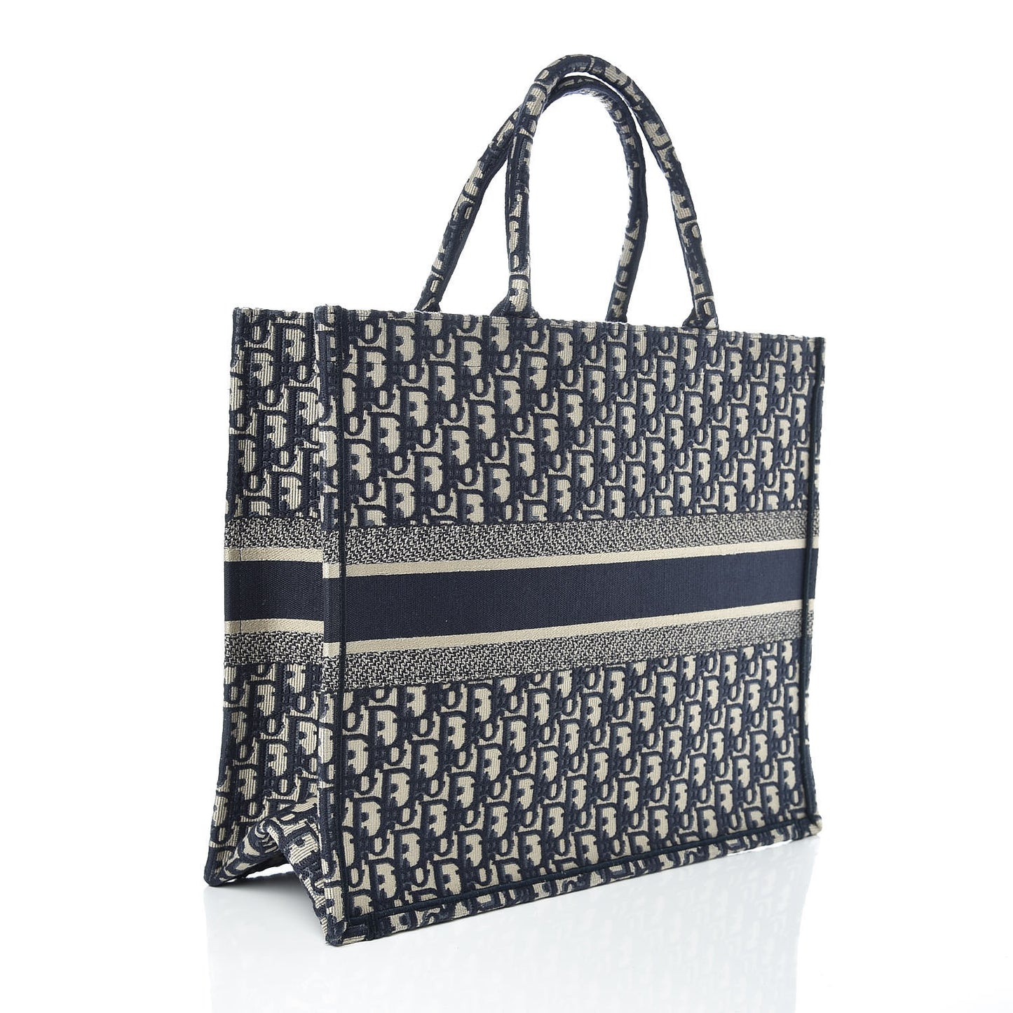 Oblique Book Tote Blue Multicolor