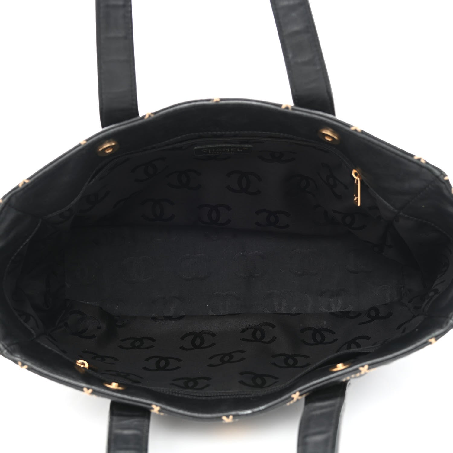 Chanel Calfskin Contrast Stitch Surpique Tote Black 5 of 13