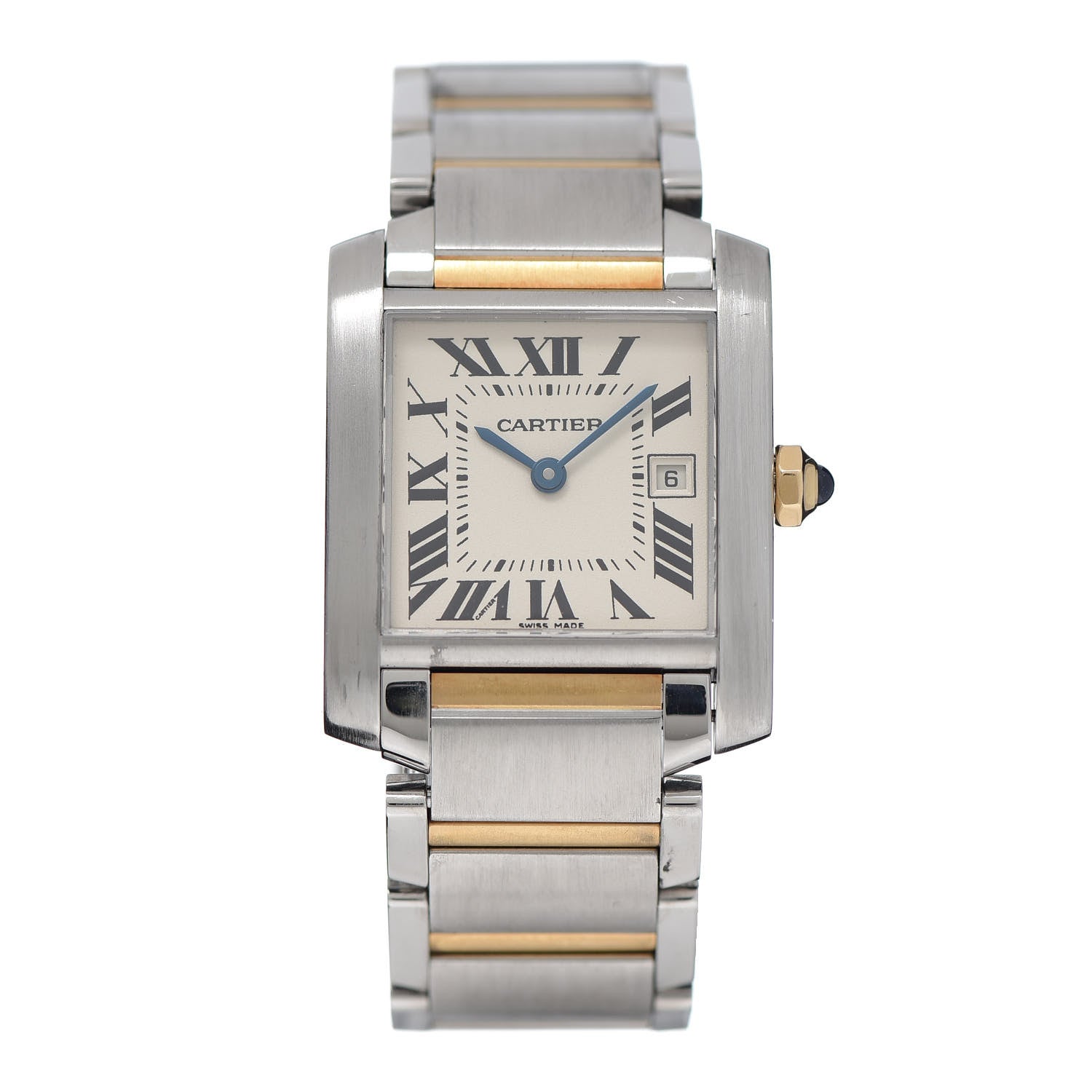 Cartier Stainless Steel 18K Yellow Gold 25mm Tank Francaise Quartz Watch 1 of 8