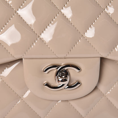 Chanel Patent Quilted Jumbo Double Flap Light Beige 11 of 11
