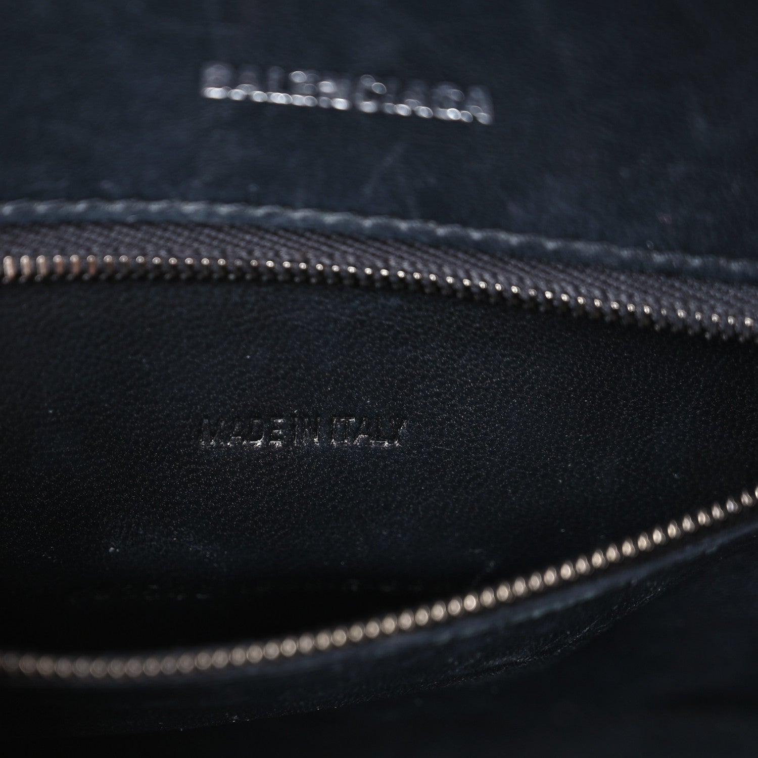 Balenciaga Shiny Calfskin Monochrome Crocodile Embossed Small Hourglass Top Handle Bag Black 7 of 14