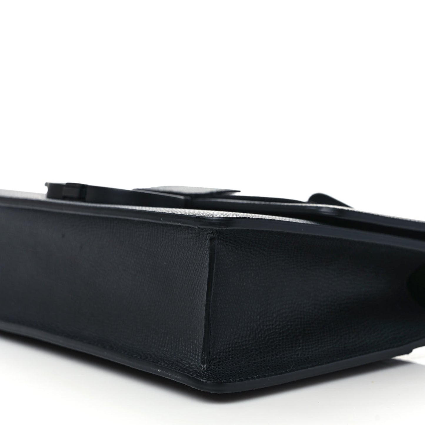 Ultra Matte Grained Calfskin 30 Montaigne Flap Bag Black