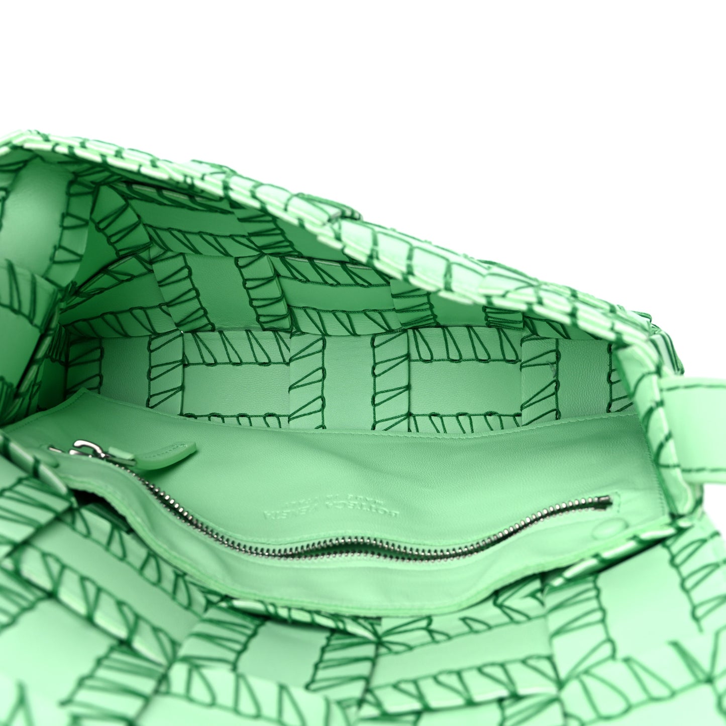 Nappa Maxi Intrecciato Overlock Stitched Cassette Crossbody Bag Parakeet