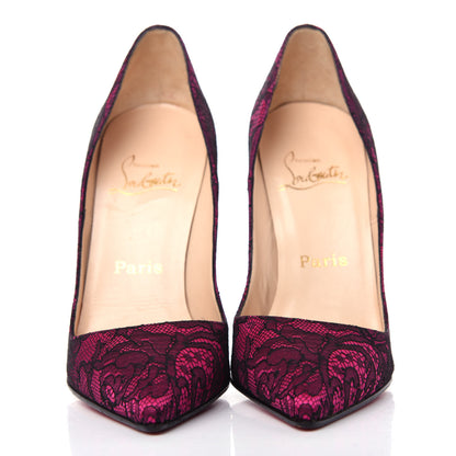 Christian Louboutin Lace Pigalle Follies 120 Pumps 37 Fuchsia 2 of 9