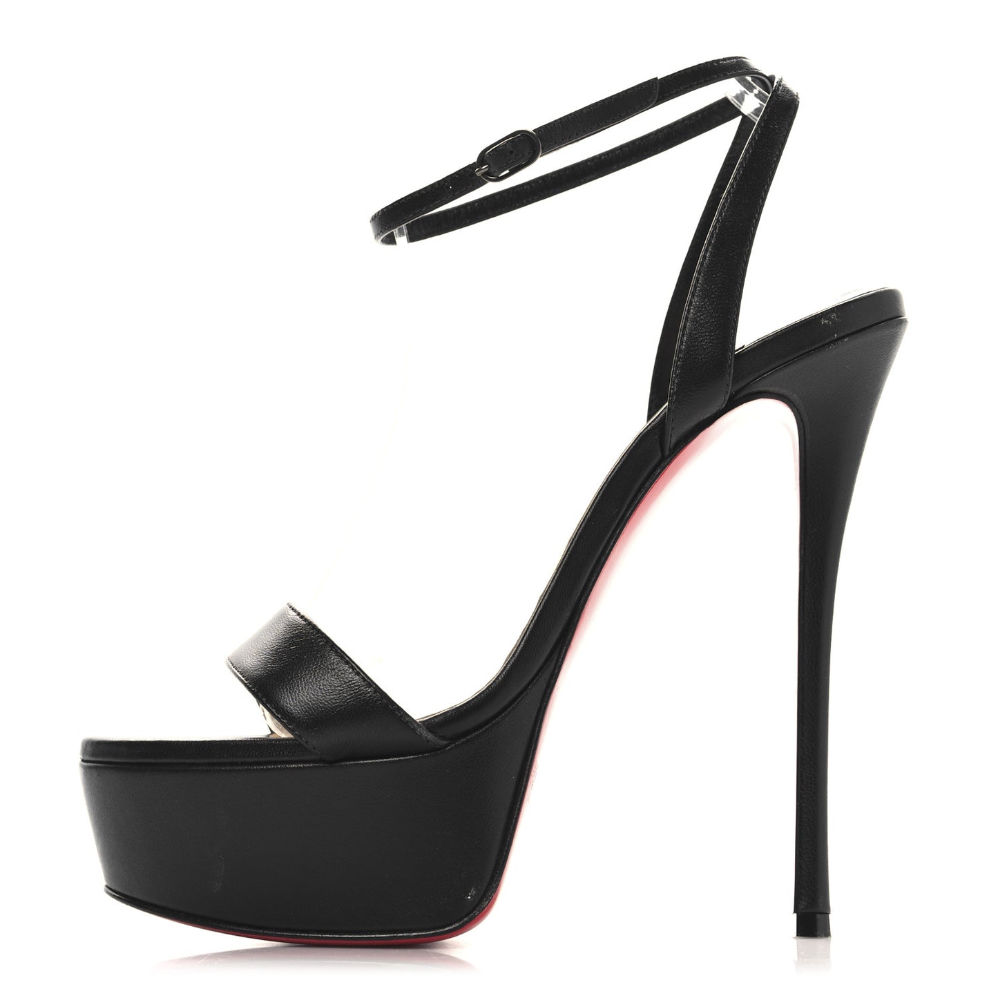 Nappa Loubi Queen Alta 150 Platform Sandals 37.5 Black