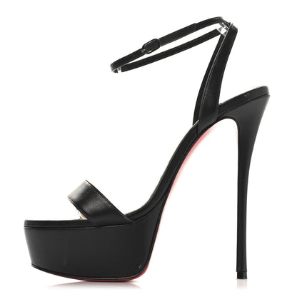 Christian Louboutin Nappa Loubi Queen Alta 150 Platform Sandals 37.5 Black 1 of 9