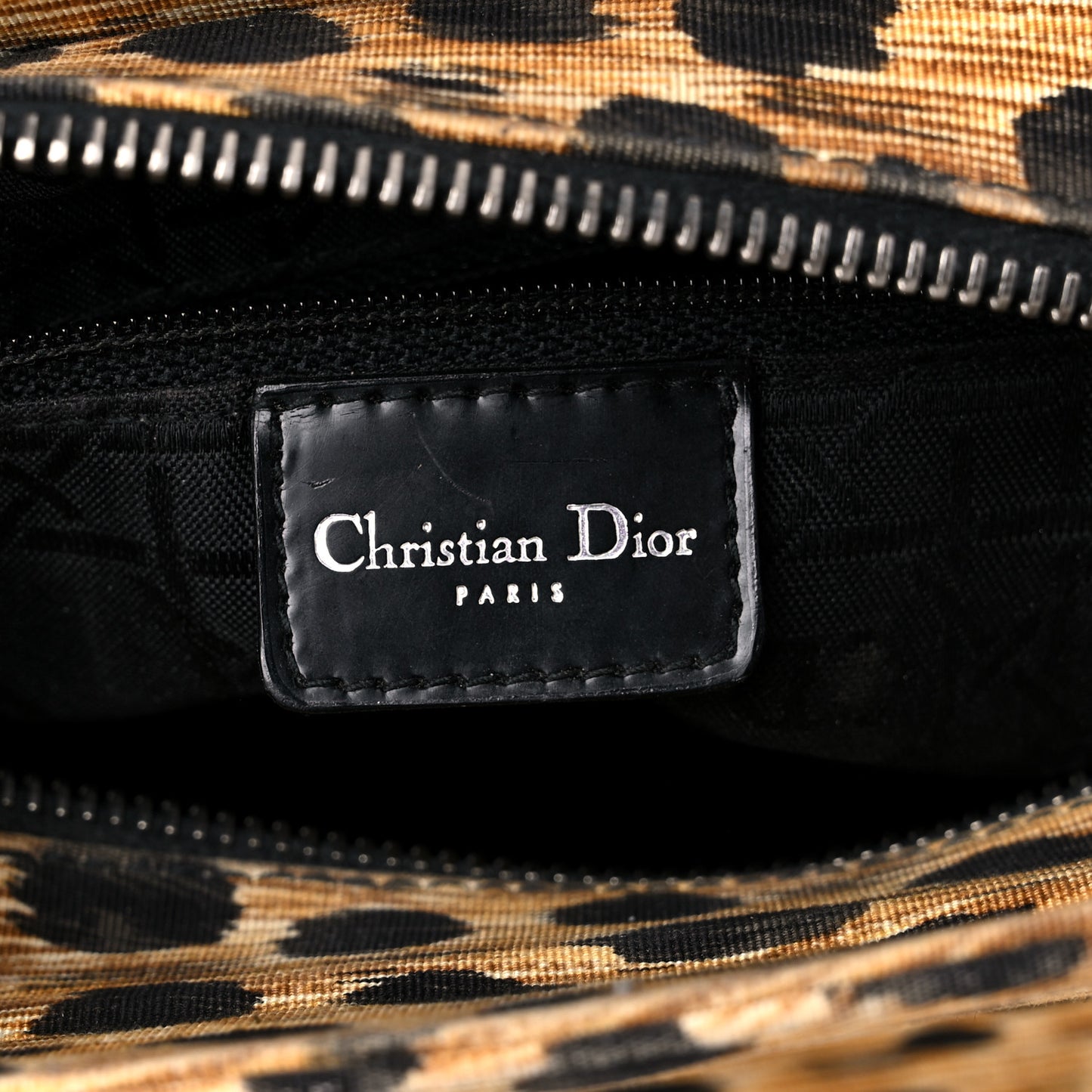 Canvas Leopard Print Medium Lady Dior