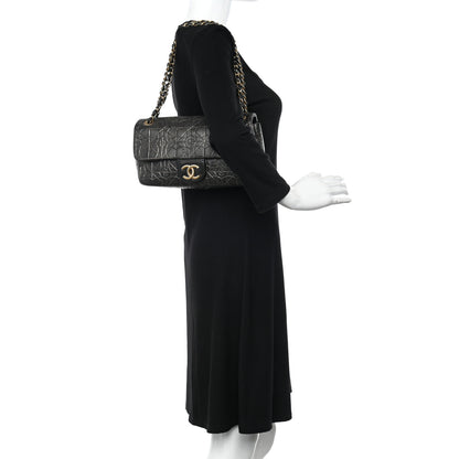 Chanel Metallized Effect Embossed Calfskin Quilted Paris Moscou Moujik Flap Black 2 of 12