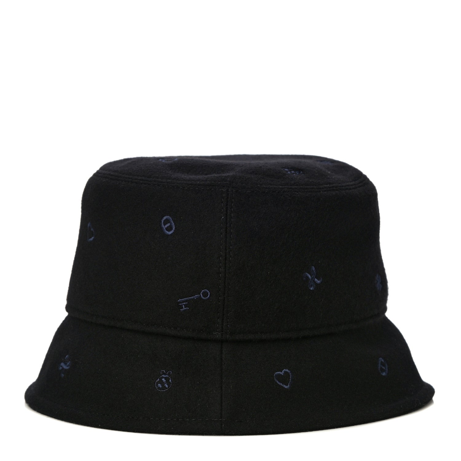 Hermes Cashmere Debbie Charms Bucket Hat 58 Black 3 of 7