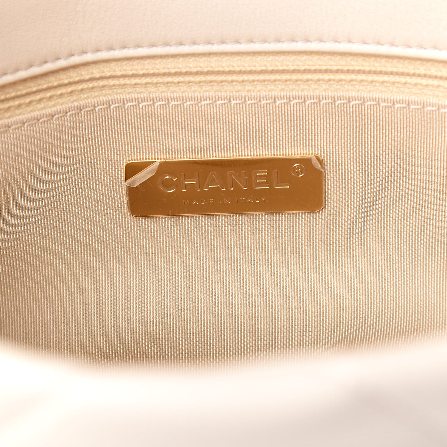 Lambskin Quilted Medium 19 Flap Light Beige