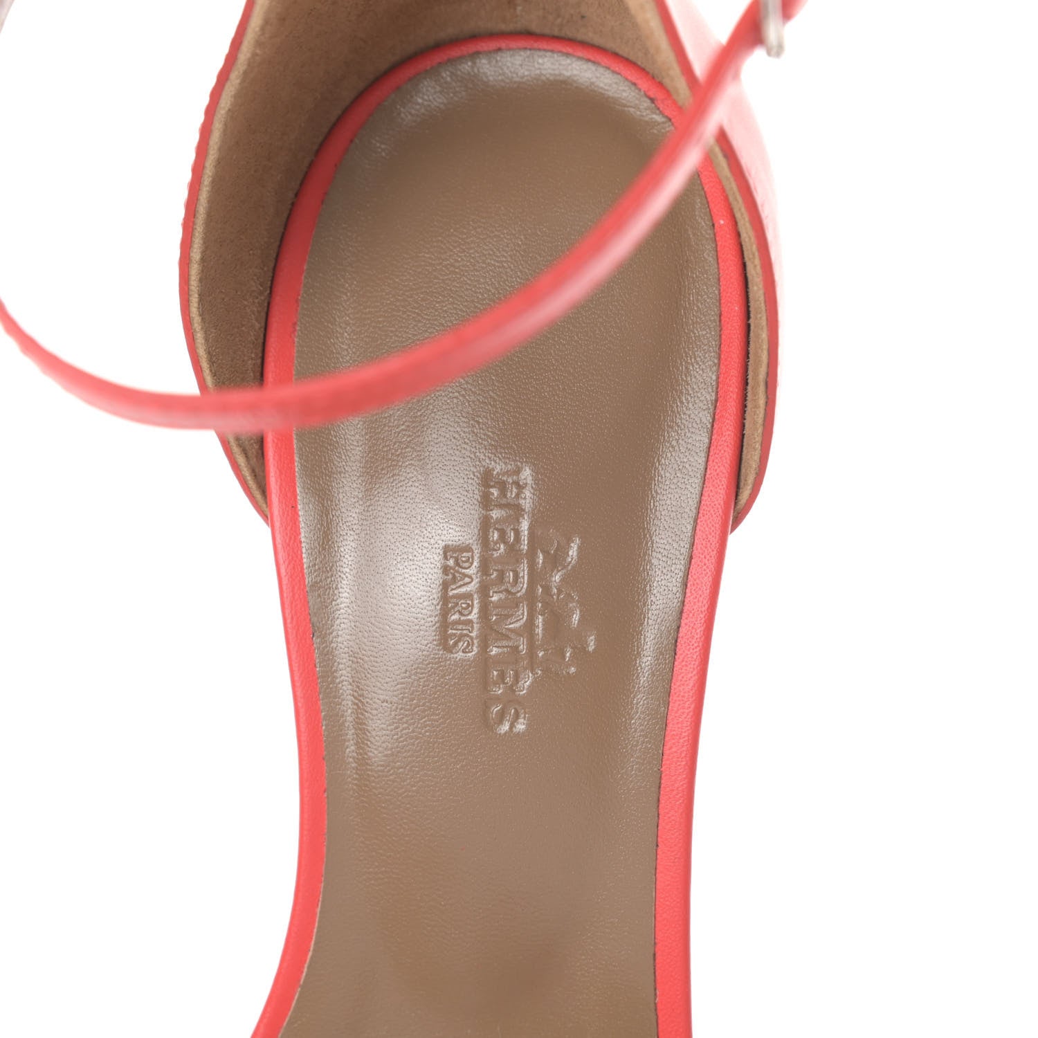 Hermes Calfskin Legend Wedge Sandals 37.5 Pavot 5 of 7