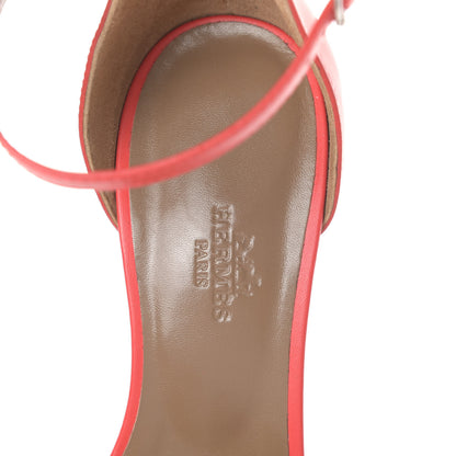 Hermes Calfskin Legend Wedge Sandals 37.5 Pavot 5 of 7