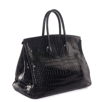 Hermes Matte Porosus Crocodile Birkin 35 Black 13 of 30