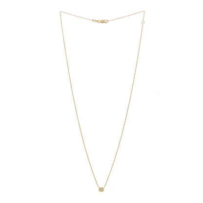 Roberto Coin 18K Yellow Gold Diamond .17ct Emerald Cut Solitaire Pendant Necklace 3 of 6